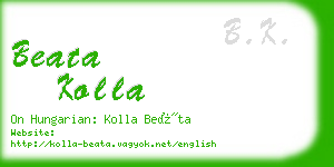 beata kolla business card